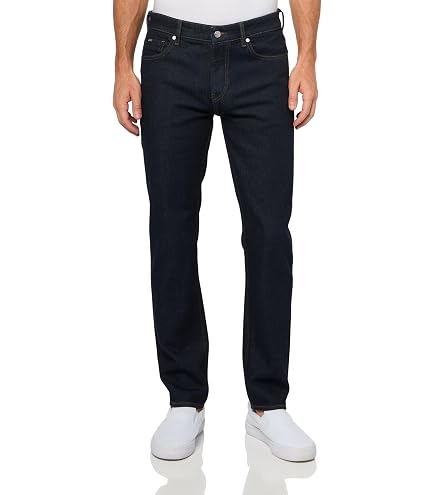 BOSS, Delaware BO Black Comfort Cotton Slim Fit Jeans, Dark Black